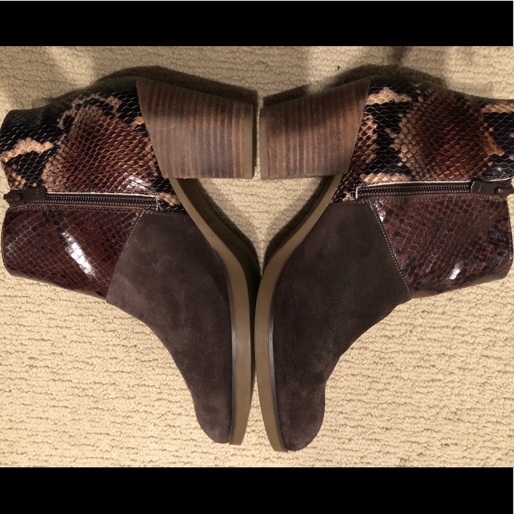 Eric Michael zipper bootie snake suede